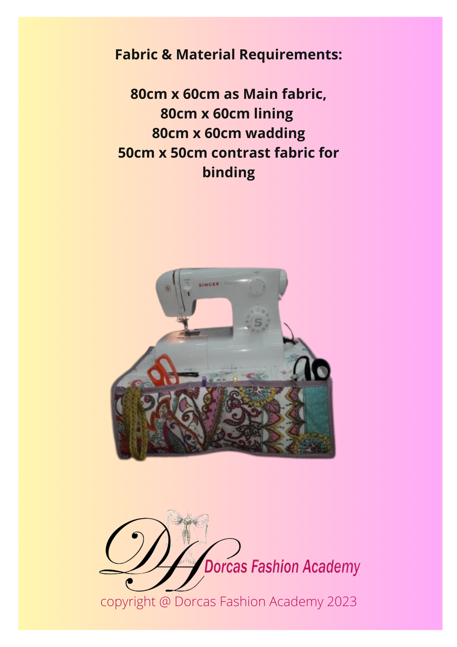 SEWING MACHINE UNDER MAT ORGANIZER - SEWING PDF PATTERNS AND INSTRUCTIONS