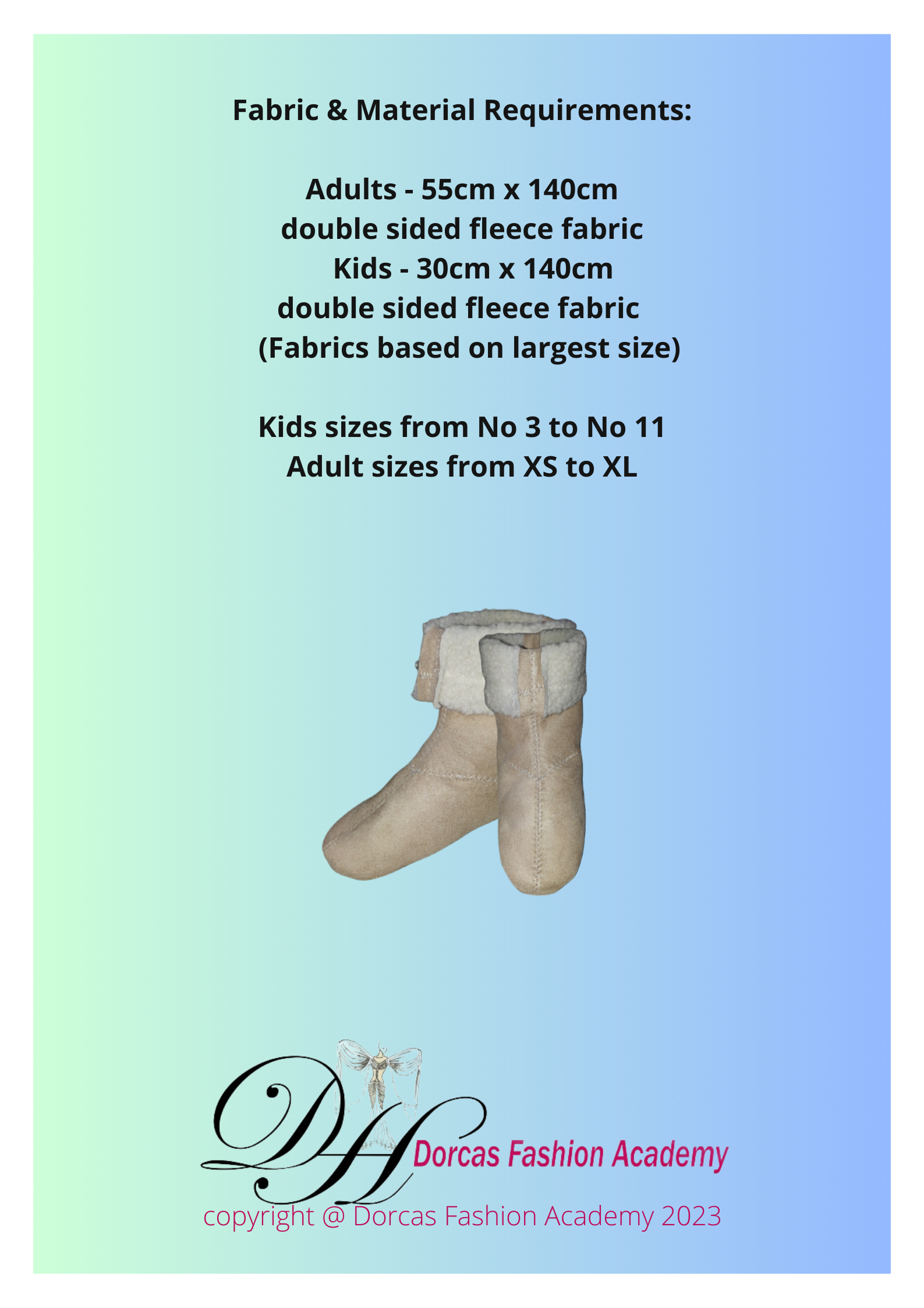 UNISEX WINTER BOOTIES FOR ALL THE FAMILY PDF SEWING PATTERNS & INSTRUCTIONS- ALL SIZES