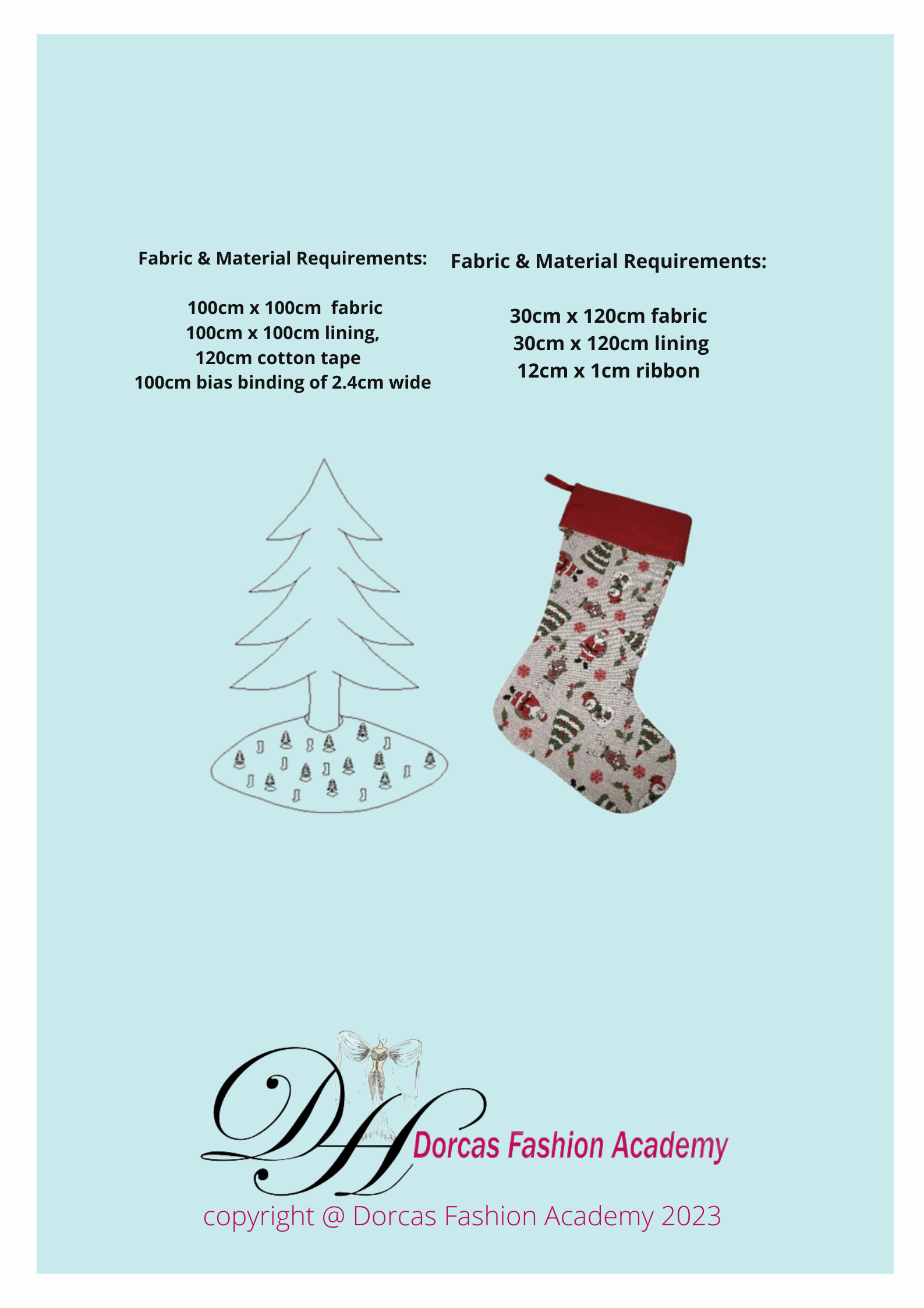 CHRISTMAS STOCKING & TREE SKIRT PDF SEWING PATTERNS & TUTORIAL