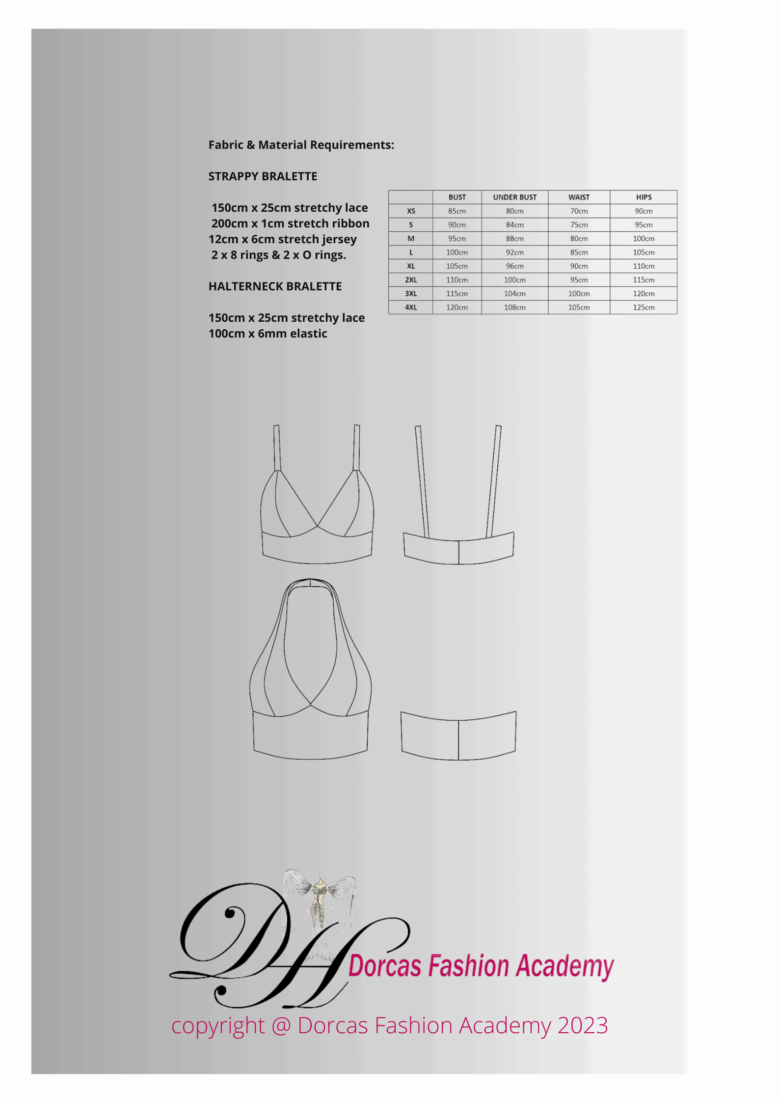 DOUBLE BRALETTE PDF SEWING PATTERNS AND TUTORIAL XS to 4XL