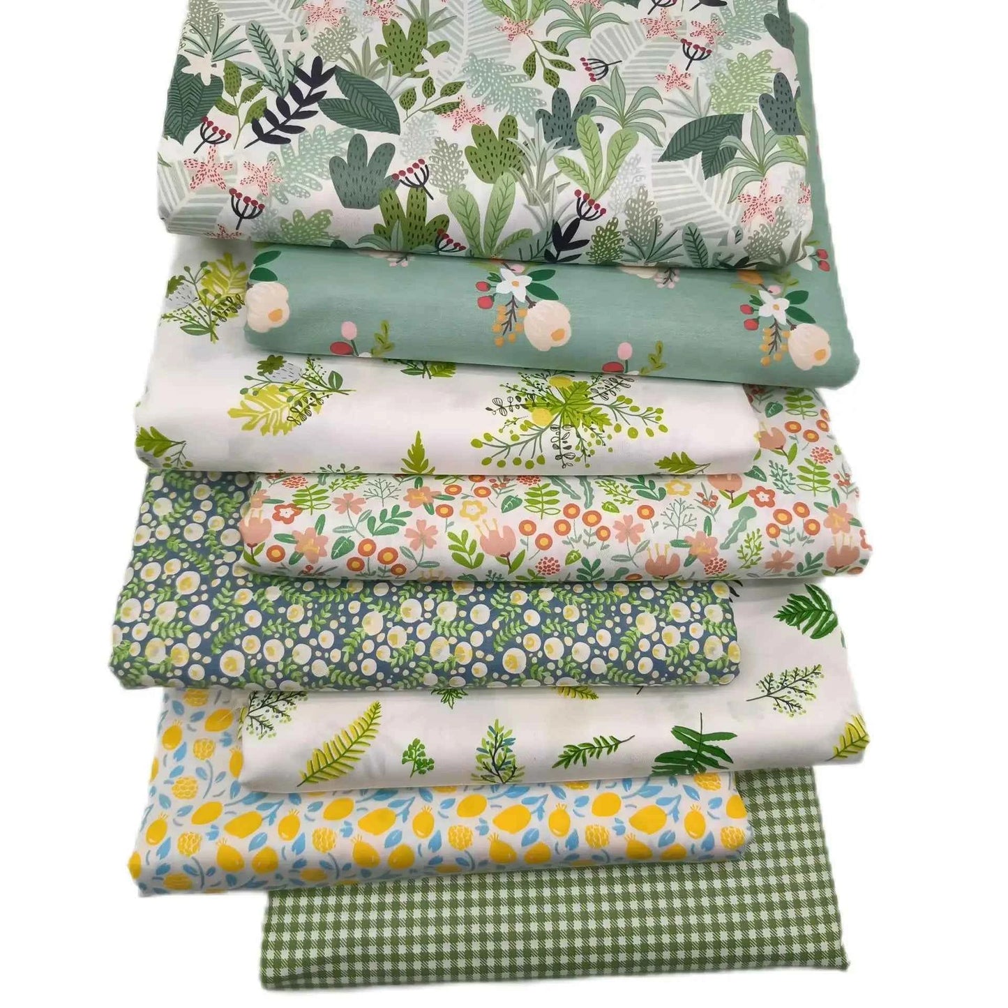 8-Pack Cotton Fabric Squares 20x25cm - Charm Packs for Quilting & Patchwork