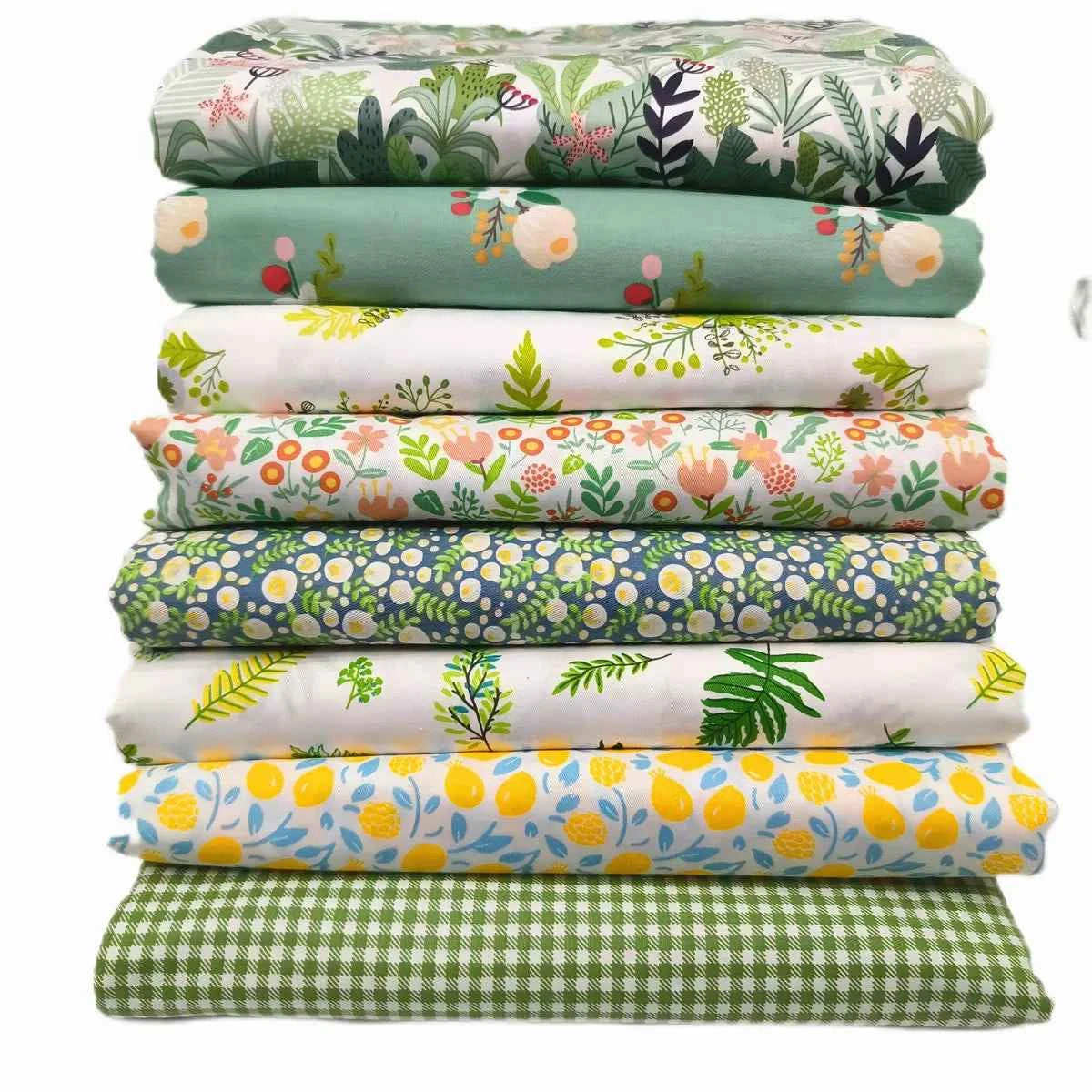 8-Pack Cotton Fabric Squares 20x25cm - Charm Packs for Quilting & Patchwork