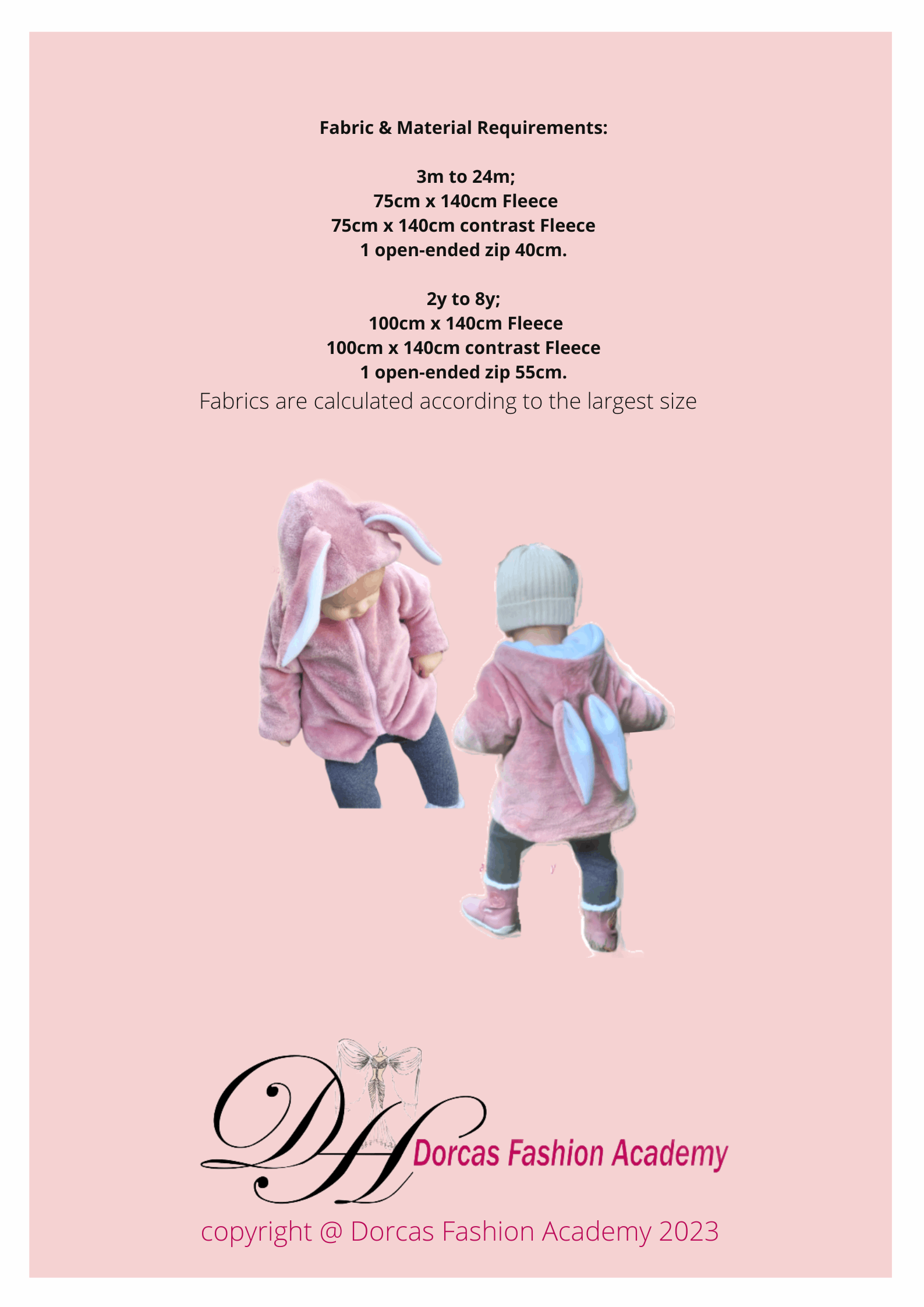 BUNNY EAR COAT PDF SEWING PATTERN & TUTORIAL - 6m-24m & 2y to 8y