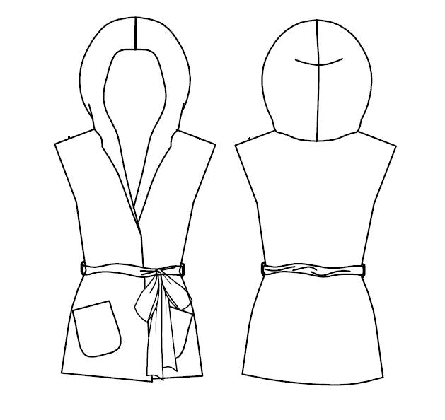 LADIES SLEEVELESS HOODIE PDF SEWING PATTERN & INSTRUCTIONS S to L