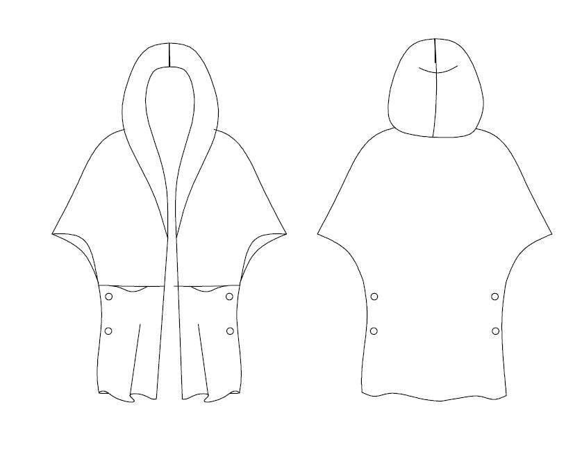 LADIES HOODIE PONCHO COAT PDF SEWING PATTERN & INSTRUCTIONS S to XL