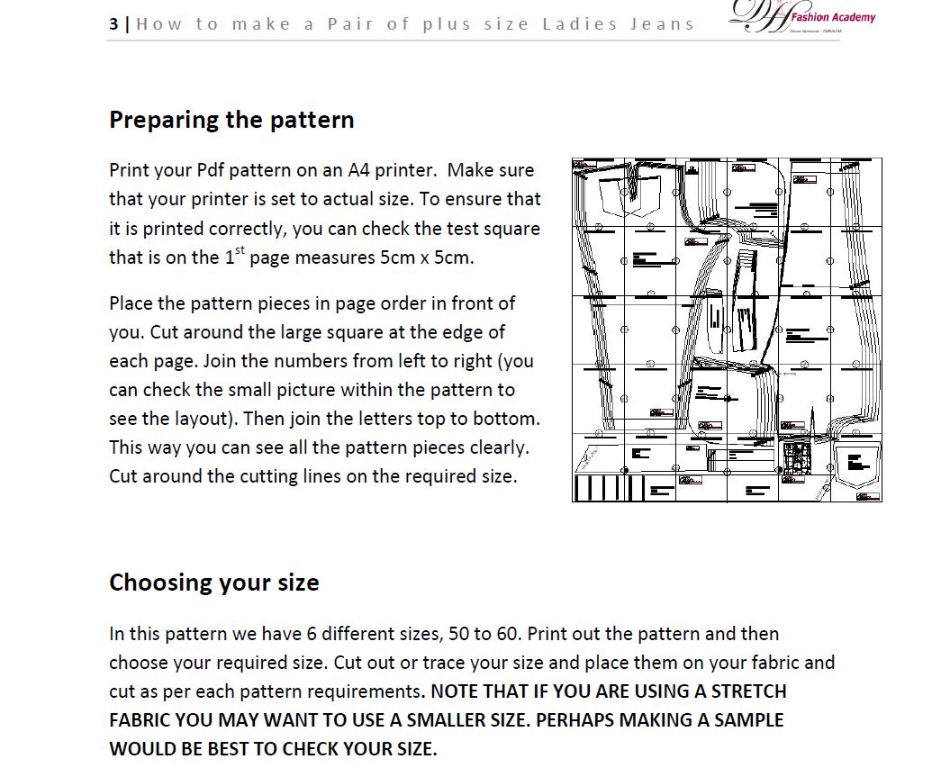 Plus size jeans pdf pattern & tutorial
