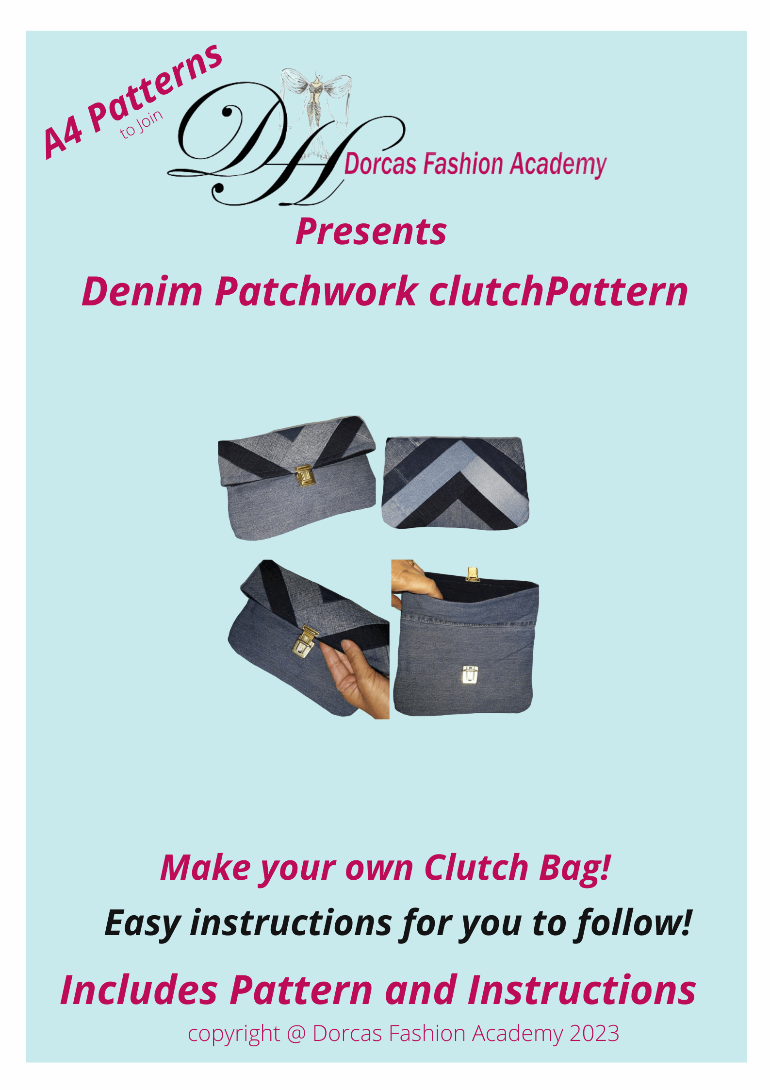 DRAWSTRING MAKEUP POUCH - SEWING PDF PATTERNS AND INSTRUCTIONS