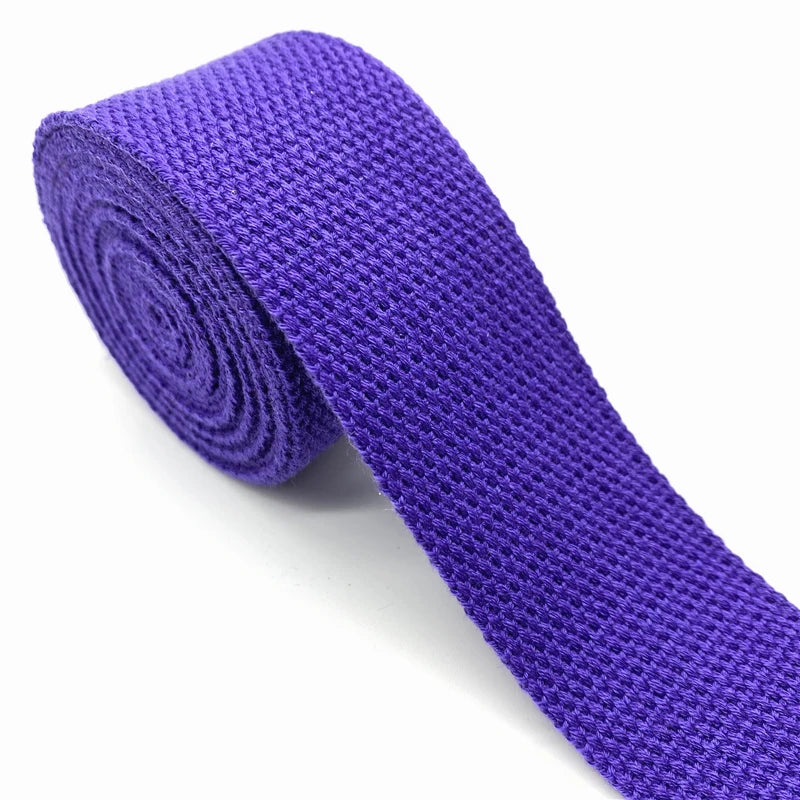 Cotton Webbing Strap 2 Yards - Multiple Widths (25mm-38mm) for Bags, Belts & DIY Crafts