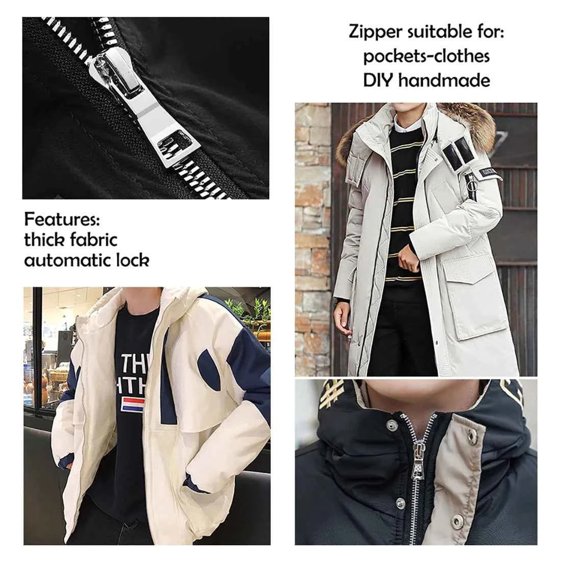 5# Open-End Metal Zippers with Double Sliders - 20-80cm Colorful Zippers for Jackets & Bags