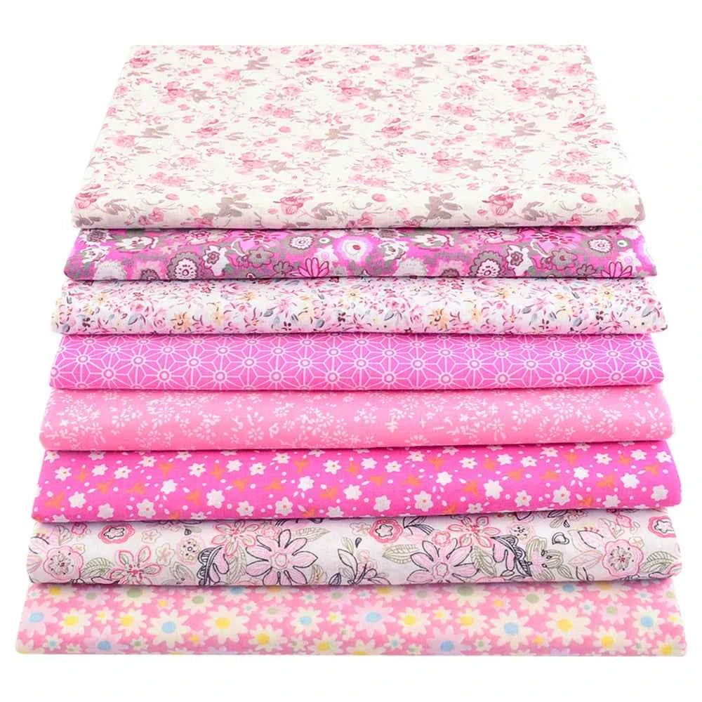 8-Pack Multicolor Cotton Fabric Squares - Printed Charm Packs for Quilting & Patchwork