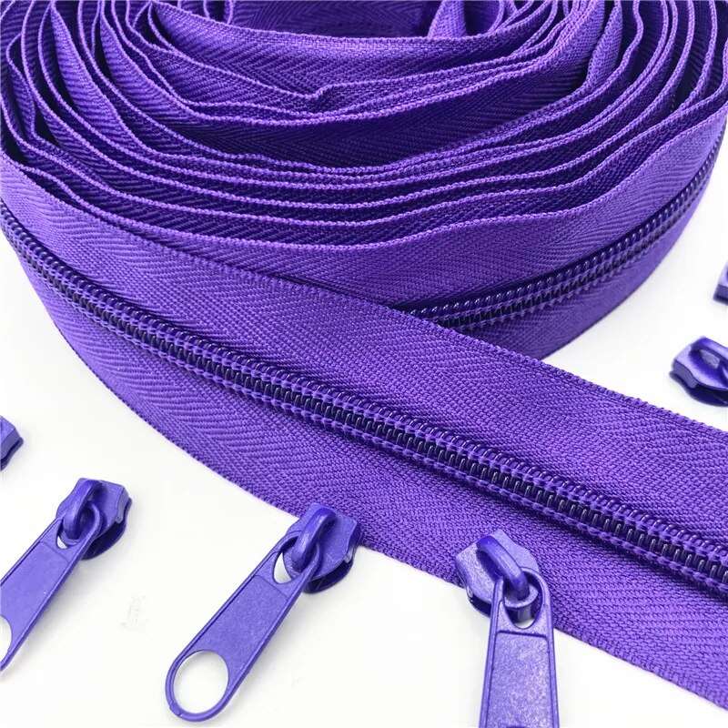 Nylon Zippers Rolls, 5# sold in 5 metre rolls - Auto-lock Zipper Slide