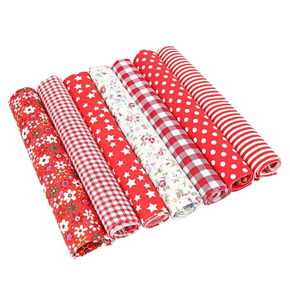 7-Pack Cotton Fabric Squares - Fat Quarters/Charm Packs for Quilting & Patchwork