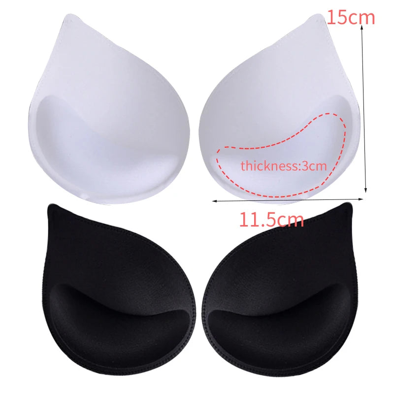 4-Pack Soft Sponge Bra Pads - Removable Push-Up Inserts for Bras, Bikinis & Swimsuits