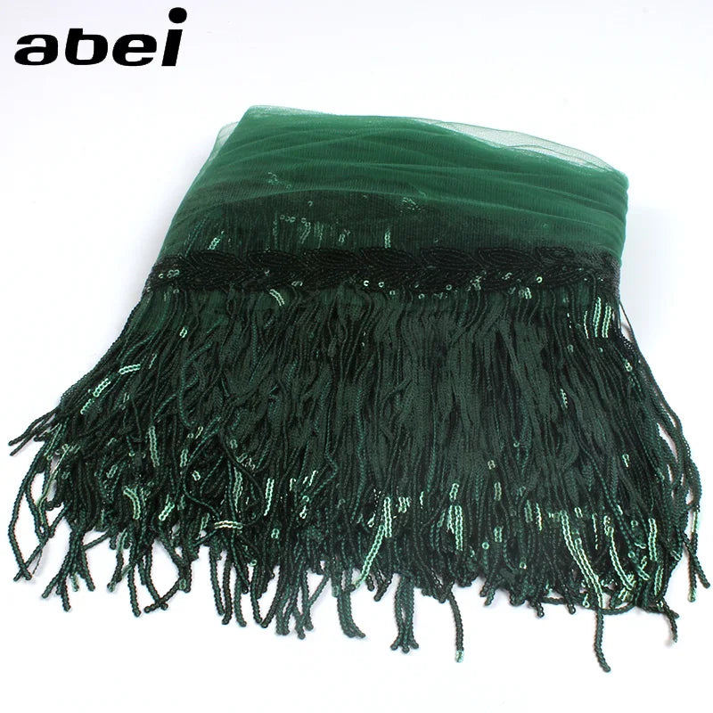 2 Yards Sequin Tassel Lace Ribbon 30cm -  Party Dress Trim