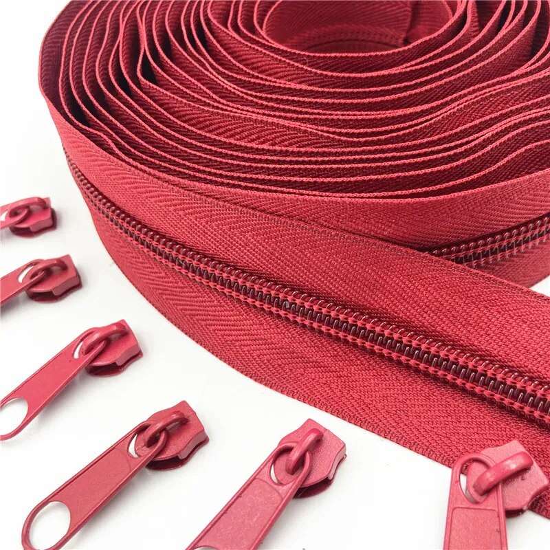 Nylon Zippers Rolls, 5# sold in 5 metre rolls - Auto-lock Zipper Slide