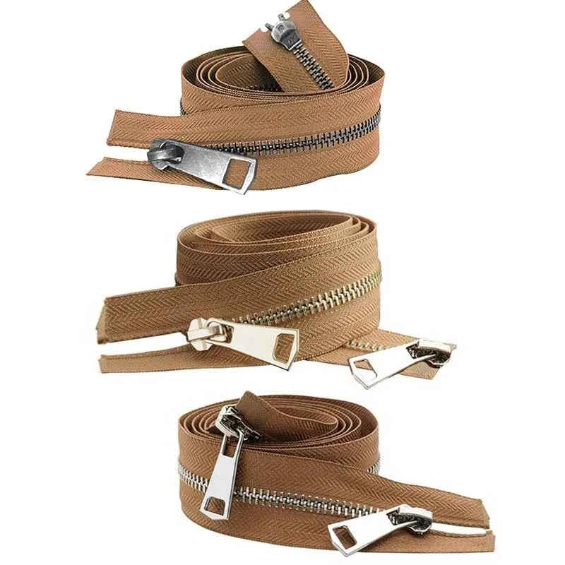 5# Open-End Metal Zippers with Double Sliders - 20-80cm Colorful Zippers for Jackets & Bags