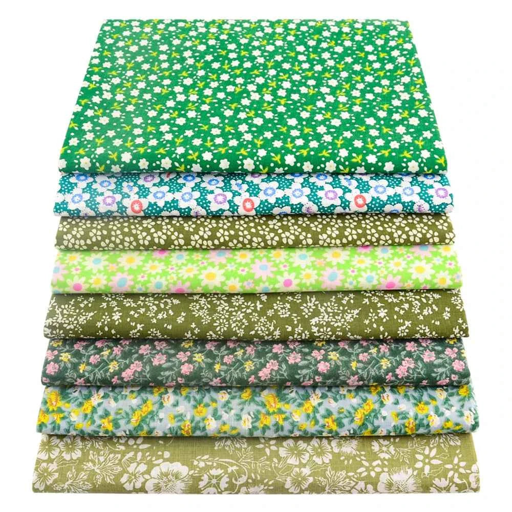 8-Pack Multicolor Cotton Fabric Squares - Printed Charm Packs for Quilting & Patchwork