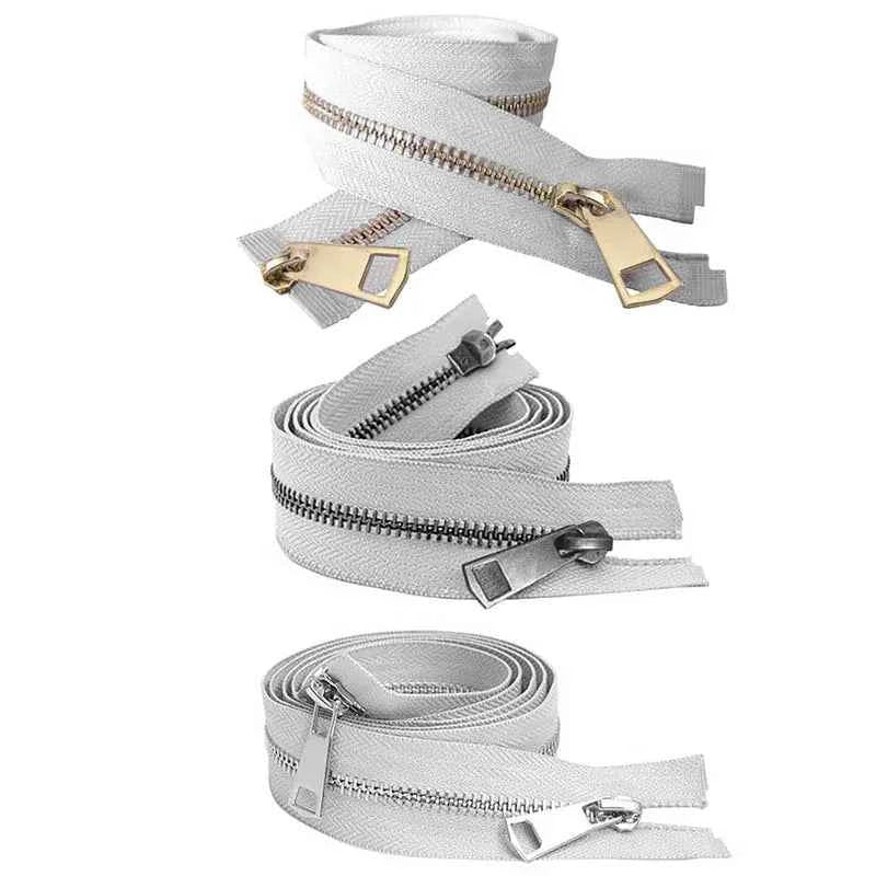 5# Open-End Metal Zippers with Double Sliders - 20-80cm Colorful Zippers for Jackets & Bags