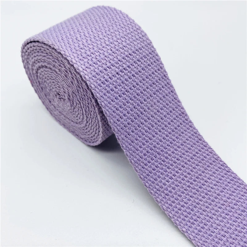 Cotton Webbing Strap 2 Yards - Multiple Widths (25mm-38mm) for Bags, Belts & DIY Crafts