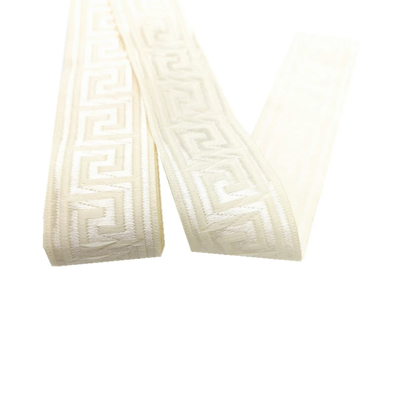 3 Yards Ethnic Embroidery Lace Trim - 35mm Vintage Boho Jacquard Ribbon for Clothing & Bags