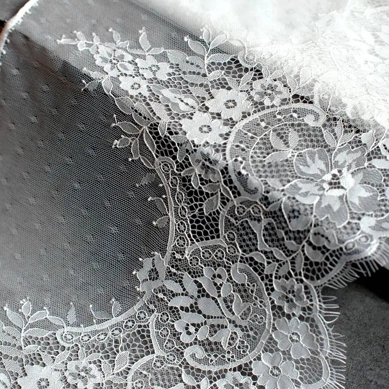 3 Meters One-Sided Eyelash Lace 30cm - Non-Stretch Lace for Sleeves & Skirt Hems
