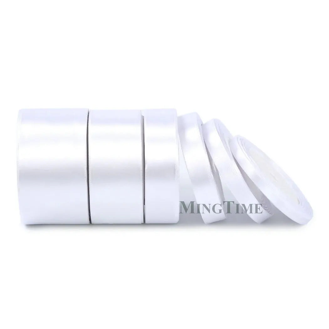 Satin Ribbon 25 Yards - 6-50mm Width Polyester Ribbon for Crafts, Gifts & Weddings
