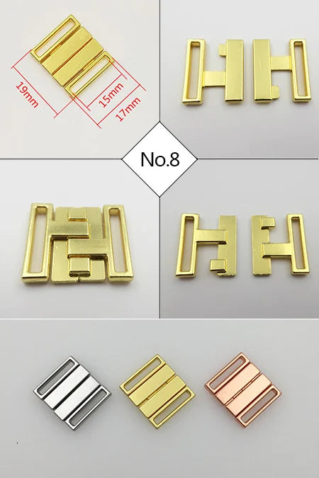 5 Sets Bra Front Closure Clips - Metal Clickers for Bras, Swimwear & Bikinis