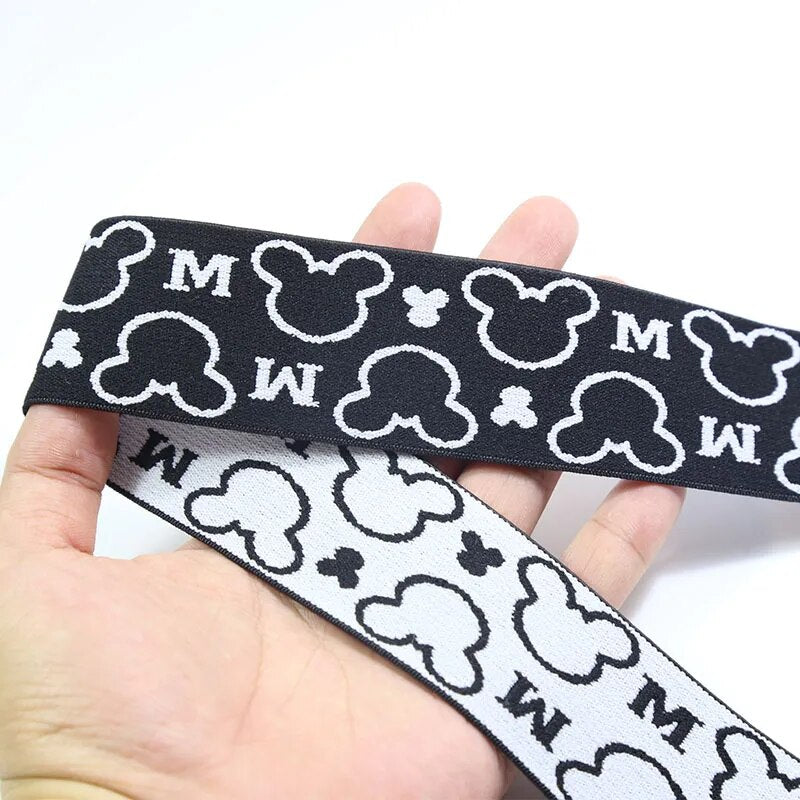 Wide Jacquard mickey elastic 38-50mm