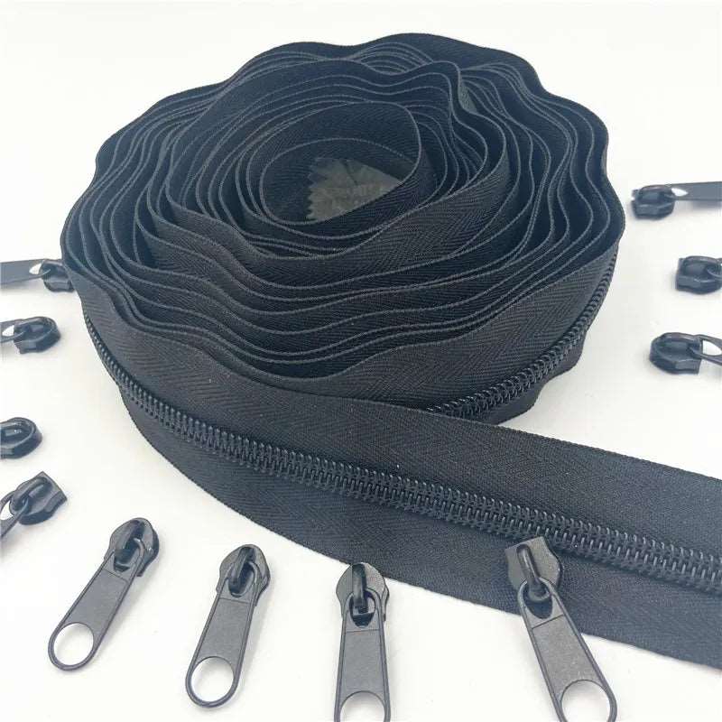 Nylon Zippers Rolls, 5# sold in 5 metre rolls - Auto-lock Zipper Slide