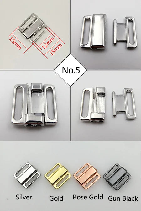 5 Sets Bra Front Closure Clips - Metal Clickers for Bras, Swimwear & Bikinis