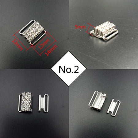 5 Sets Bra Front Closure Clips - Metal Clickers for Bras, Swimwear & Bikinis