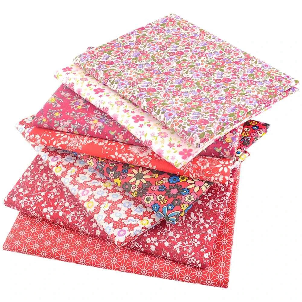 8-Pack Multicolor Cotton Fabric Squares - Printed Charm Packs for Quilting & Patchwork