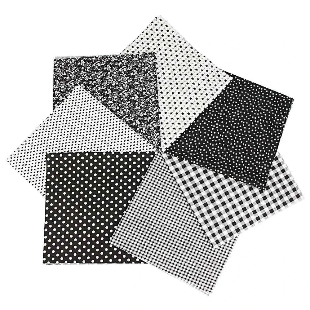 7-Pack Cotton Fabric Squares - Fat Quarters/Charm Packs for Quilting & Patchwork