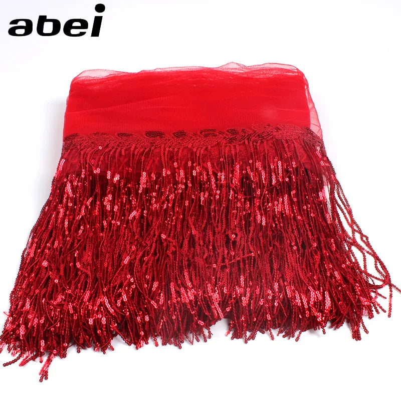 2 Yards Sequin Tassel Lace Ribbon 30cm -  Party Dress Trim