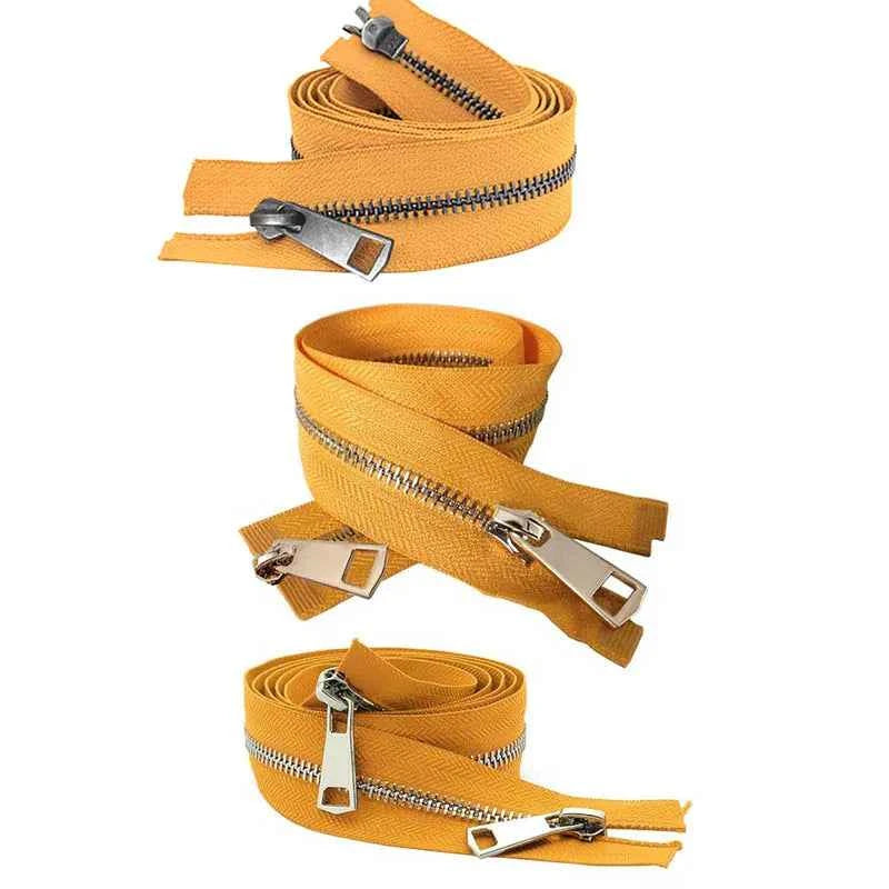 5# Open-End Metal Zippers with Double Sliders - 20-80cm Colorful Zippers for Jackets & Bags