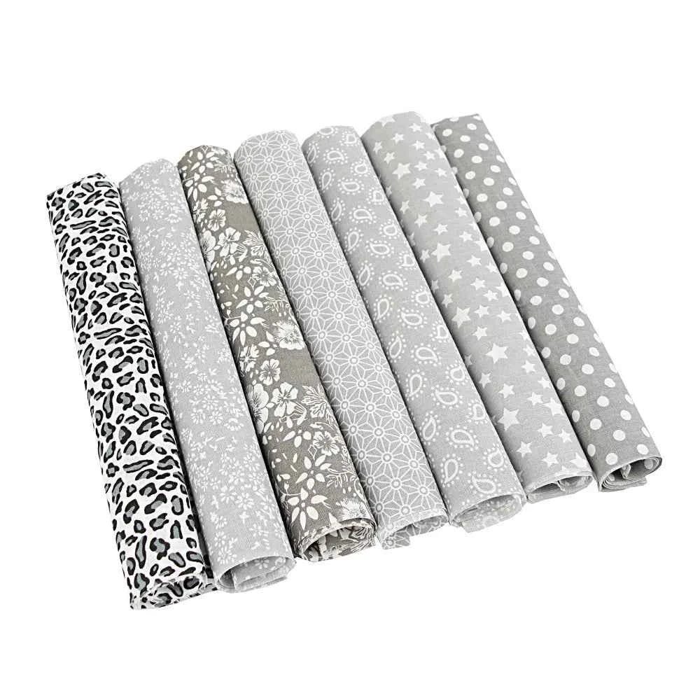 7-Pack Cotton Fabric Squares - Fat Quarters/Charm Packs for Quilting & Patchwork