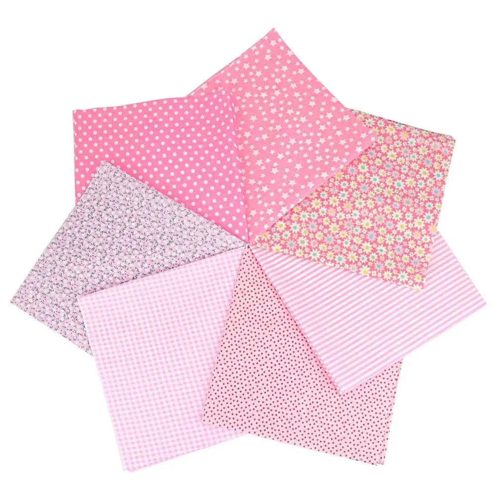 7-Pack Cotton Fabric Squares - Fat Quarters/Charm Packs for Quilting & Patchwork