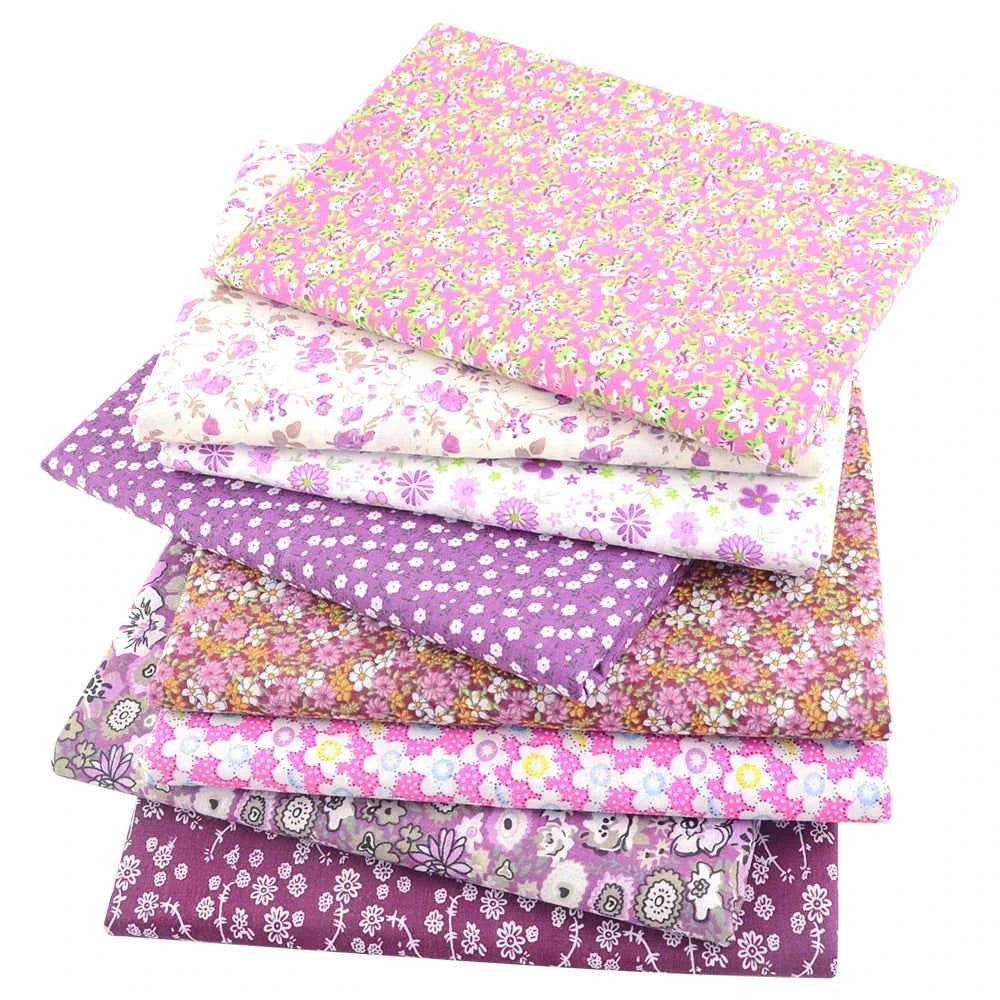 8-Pack Multicolor Cotton Fabric Squares - Printed Charm Packs for Quilting & Patchwork