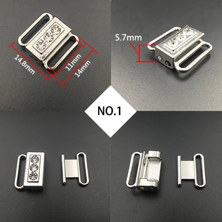 5 Sets Bra Front Closure Clips - Metal Clickers for Bras, Swimwear & Bikinis