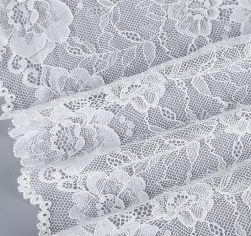 3 Yards Wide Elastic Lace Fabric 20cm - Stretchy Lace for Lingerie