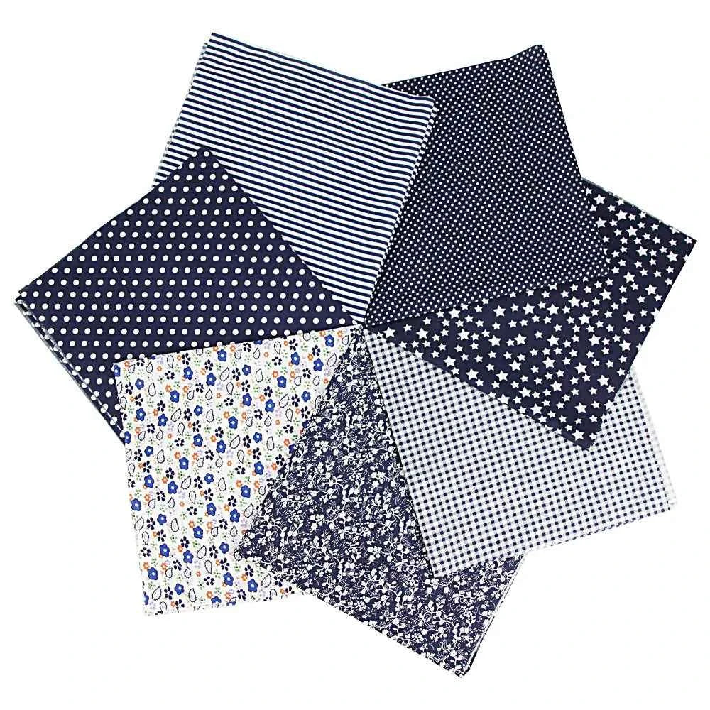 7-Pack Cotton Fabric Squares - Fat Quarters/Charm Packs for Quilting & Patchwork