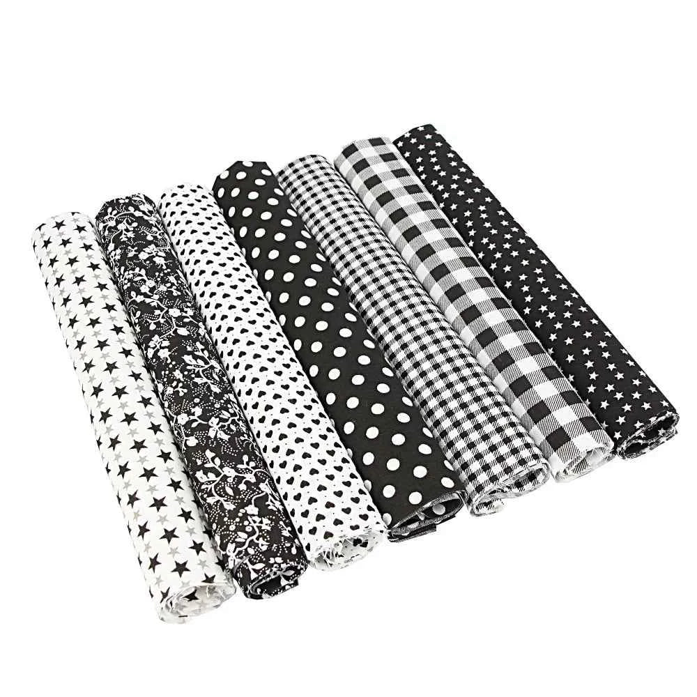 7-Pack Cotton Fabric Squares - Fat Quarters/Charm Packs for Quilting & Patchwork