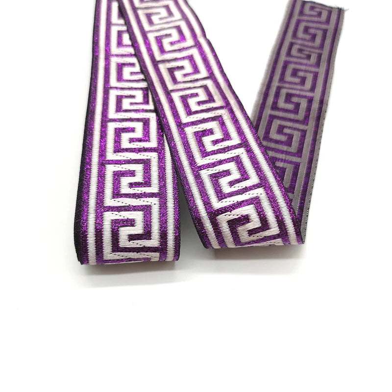 3 Yards Ethnic Embroidery Lace Trim - 35mm Vintage Boho Jacquard Ribbon for Clothing & Bags