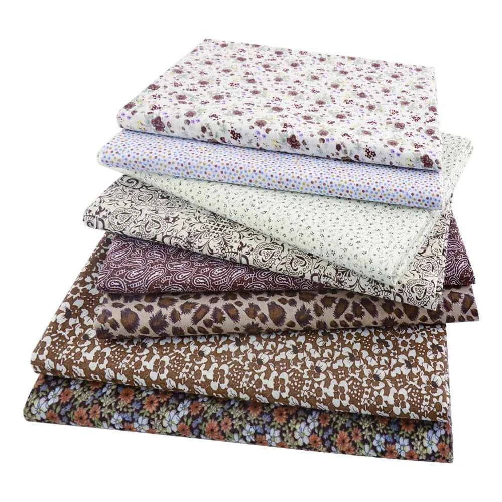 8-Pack Multicolor Cotton Fabric Squares - Printed Charm Packs for Quilting & Patchwork