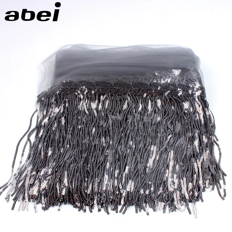 2 Yards Sequin Tassel Lace Ribbon 30cm -  Party Dress Trim