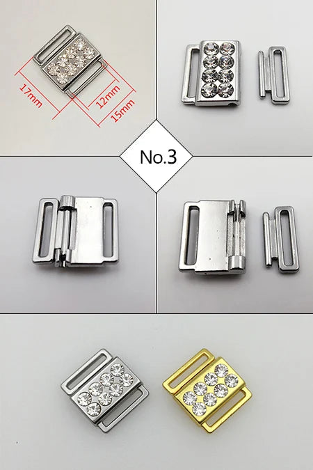 5 Sets Bra Front Closure Clips - Metal Clickers for Bras, Swimwear & Bikinis