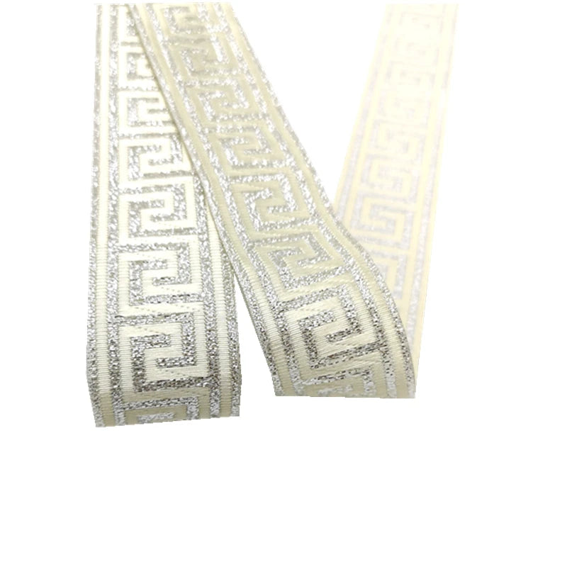 3 Yards Ethnic Embroidery Lace Trim - 35mm Vintage Boho Jacquard Ribbon for Clothing & Bags