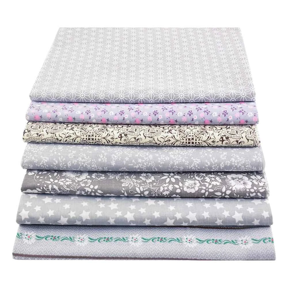 8-Pack Multicolor Cotton Fabric Squares - Printed Charm Packs for Quilting & Patchwork