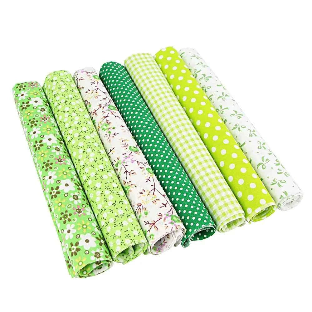 7-Pack Cotton Fabric Squares - Fat Quarters/Charm Packs for Quilting & Patchwork