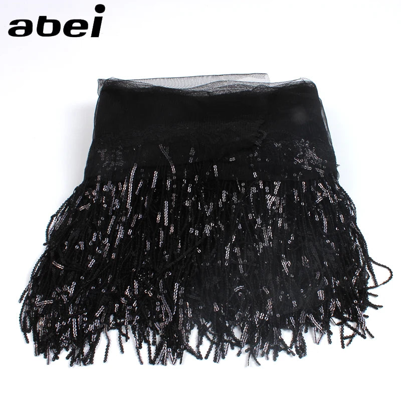 2 Yards Sequin Tassel Lace Ribbon 30cm -  Party Dress Trim